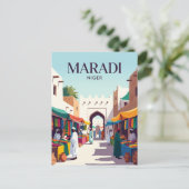 Zentralmarkt Maradi Niger Postkarte (Stehend Vorderseite)