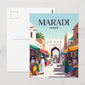 Zentralmarkt Maradi Niger Postkarte (Vorne/Hinten)