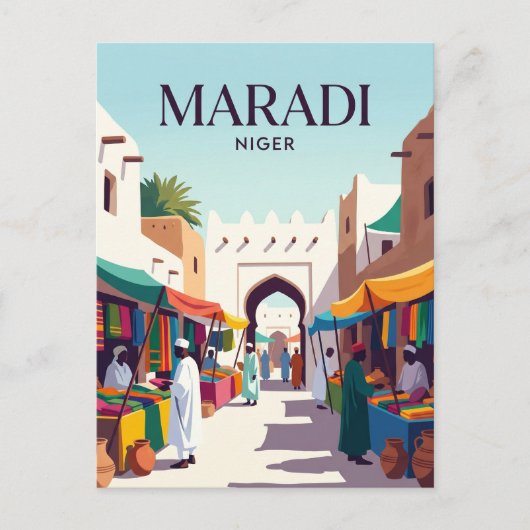 Zentralmarkt Maradi Niger Postkarte (Vorderseite)