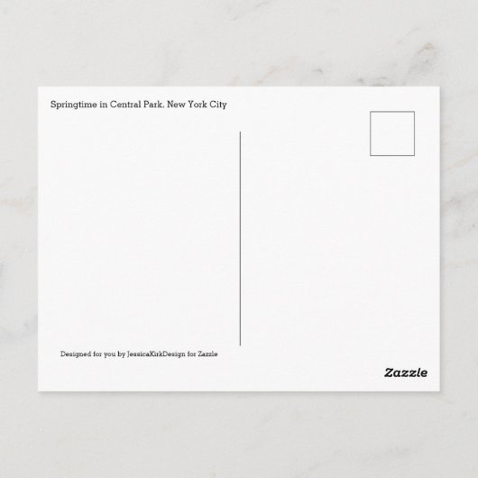 Zentralpark New York Blühender Baum im Frühjahr Postkarte (Rückseite)