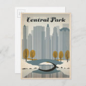 Zentralpark, NYC - Schnee Postkarte (Vorne/Hinten)