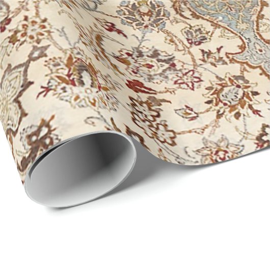 Zentralpersien Blauer Tan Geschenkpapier (Rolleneckpunkt)