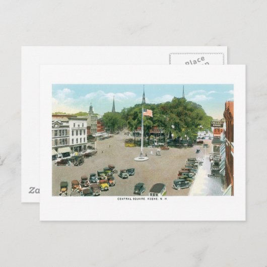 Zentralplatz, Keene, New Hampshire Postkarte (Vorne/Hinten)