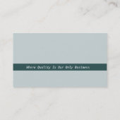 Zentrierende Aufmerksamkeit Grünstreifen grau beru Visitenkarte (Rückseite)