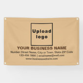 Zentrierorientierte Unternehmensmarke auf hellbrau Banner (Horizontal)