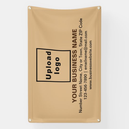 Zentrierorientierte Unternehmensmarke auf hellbrau Banner (Vertikal)