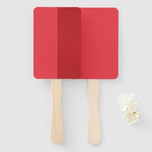 Zentrierraspel Tomato Red Rectangle Hand Fan Custo Fächer (Vorne und Hinten)