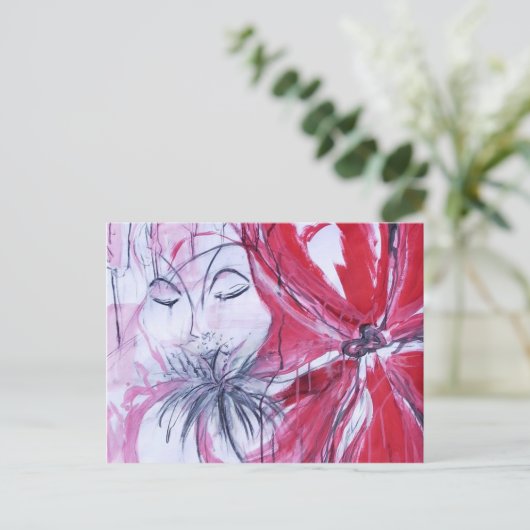 Zentrierte Blume Postkarte (Stehend Vorderseite)