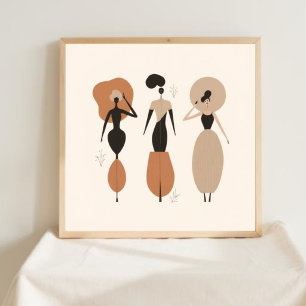 Zentrierte Energie – Geometrische feminine Wandkun Poster