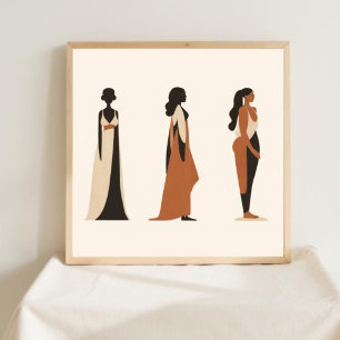 Zentrierte Energie – Geometrische feminine Wandkun Poster