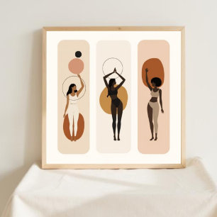 Zentrierte Energie – Geometrische feminine Wandkun Poster