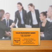 Zentrierte, orangefarbene Farbenkarte Visitenkarte