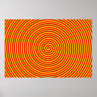 Zentrierte Regenbogen-Spiralen Poster