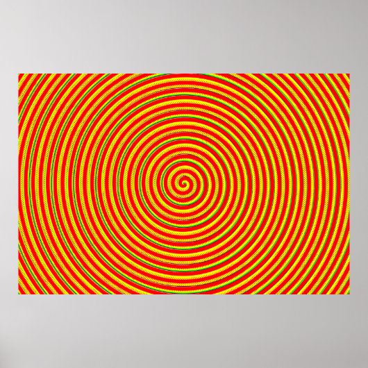 Zentrierte Regenbogen-Spiralen Poster (Vorne)