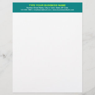 zentrierte Schlichte Texte, Aquamarine grüne Rubri Briefbogen