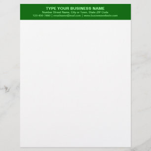 zentrierte und monochrome grüne Überschrift Briefbogen