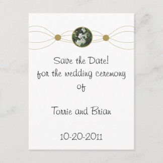 Zentrierter weißer Blume Save the Date