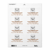 zentriertes, braunes Etikett für den Versand von T (Vorne)