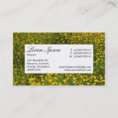 zentrisches Etikett - Bett aus gelben Milchsorten Visitenkarte (Rückseite)