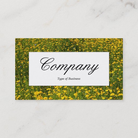 zentrisches Etikett - Bett aus gelben Milchsorten Visitenkarte (Vorderseite)