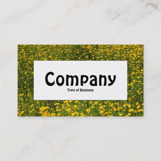 zentrisches Etikett - Bett aus gelben Milchsorten Visitenkarte (Vorderseite)