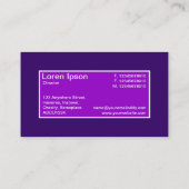 zentrisches Etikett II - Lila Farbtöne Visitenkarte (Rückseite)