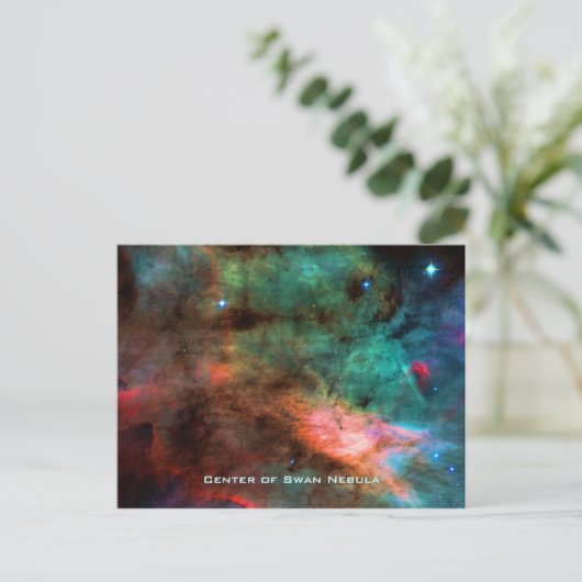 Zentrum des Schwanennebels Postkarte (Stehend Vorderseite)