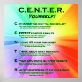 ZENTRUM DICH! Helle Farben Poster (Vorne)