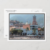 Zentrum von Puerto Vallarta mit Postkarte (Vorne/Hinten)