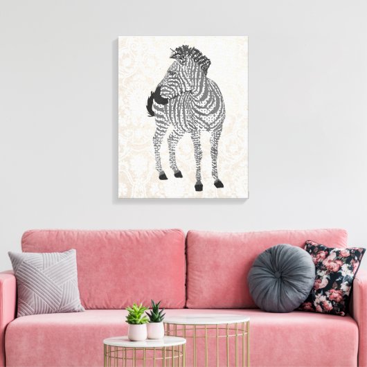 Zenya Black & White Art Leinwand (Insitu (Wohnzimmer))