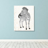 Zenya Black & White Art Leinwand (Insitu (Holzboden))