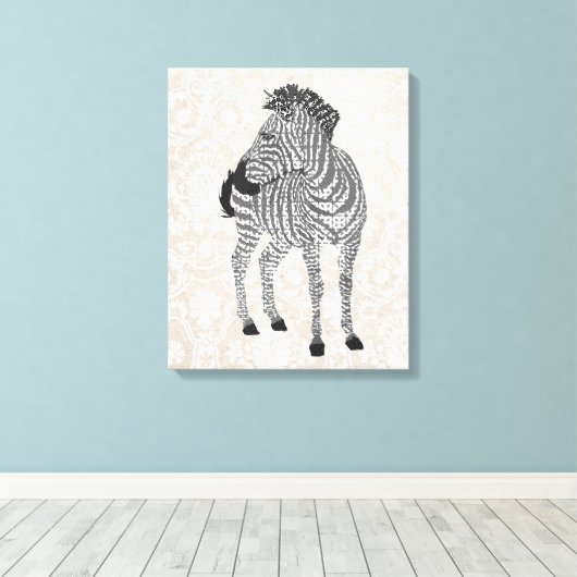 Zenya Black & White Art Leinwand (Insitu (Holzboden))