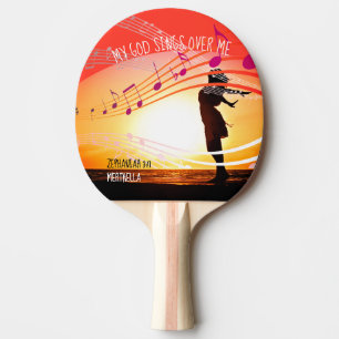 Zeph 3:17 MEIN GOTT SINGE ÜBER MIR Personalisiert Tischtennis Schläger