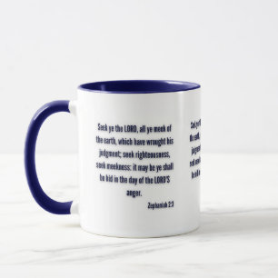 Zephaniah 2:3 KJV Bible Verse Zweittonreihe Tasse
