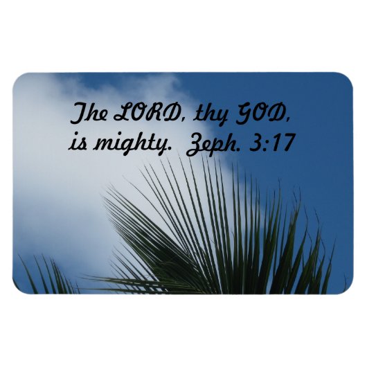 Zephaniah 3:17 Der Herr, dein Gott, ist mächtig. Magnet (Horizontal)