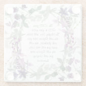 Zephaniah 3:17 Er wird sich über dich freuen Glasuntersetzer (Rückseite)