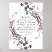 Zephaniah 3:17 Er wird sich über dich freuen Poster (Vorne)