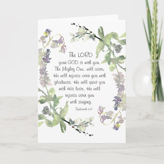 Zephaniah 3:17 Er wird über dich freuen Karte (Vorderseite)