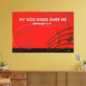 Zephaniah 3:17 | MEIN GOTT SIND ÜBER MIR | CHRISTL Leinwanddruck (Insitu (Wohnzimmer))