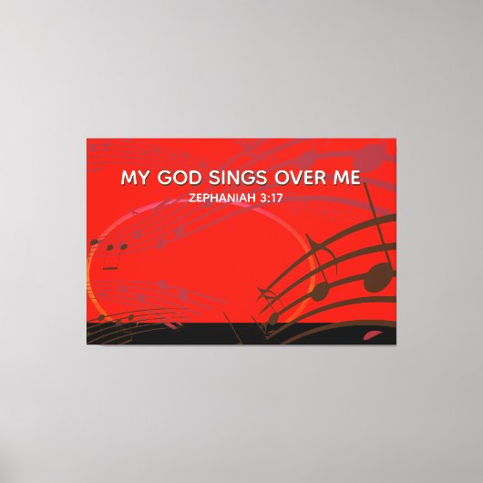 Zephaniah 3:17 | MEIN GOTT SIND ÜBER MIR | CHRISTL Leinwanddruck (Vorderseite)