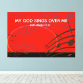Zephaniah 3:17 | MEIN GOTT SIND ÜBER MIR | CHRISTL Leinwanddruck (Insitu (Holzboden))