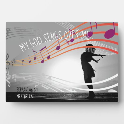 Zephaniah 3:17 MEIN GOTT SIND ÜBER MIR Personalisi Fotoplatte (Vorderseite)