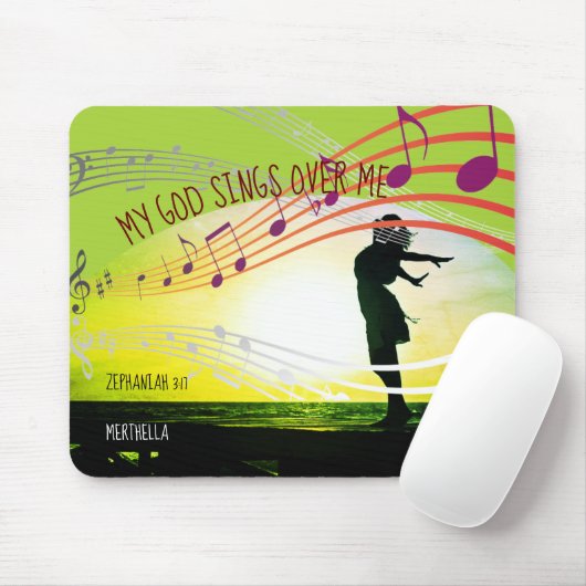 Zephaniah 3:17 MEIN GOTT SIND ÜBER MIR Personalisi Mousepad (Mit Mouse)
