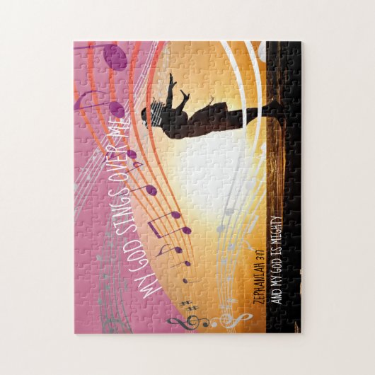 Zephaniah 3:17 MEIN GOTT SIND ÜBER MIR Personalisi Puzzle (Vertikal)