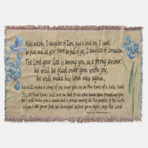 Zephaniah 3 Pergament-Manuskript-Schrifts-Wurf Decke