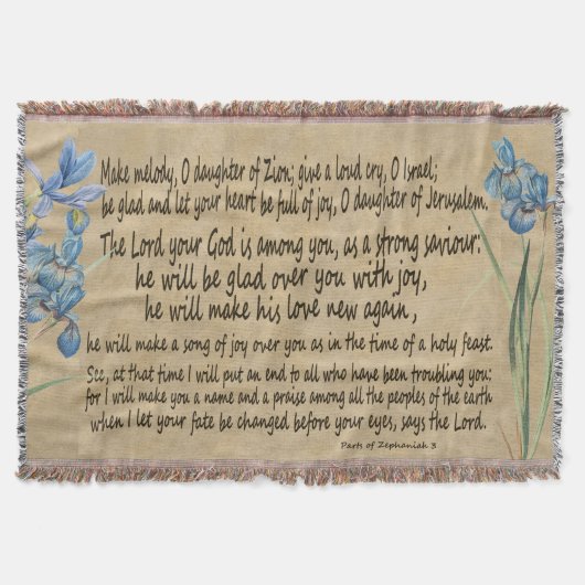 Zephaniah 3 Pergament-Manuskript-Schrifts-Wurf Decke (Vorderseite)