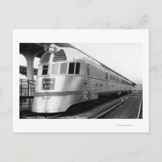 ZepherStainless Steel Streamated Train Postkarte (Vorderseite)