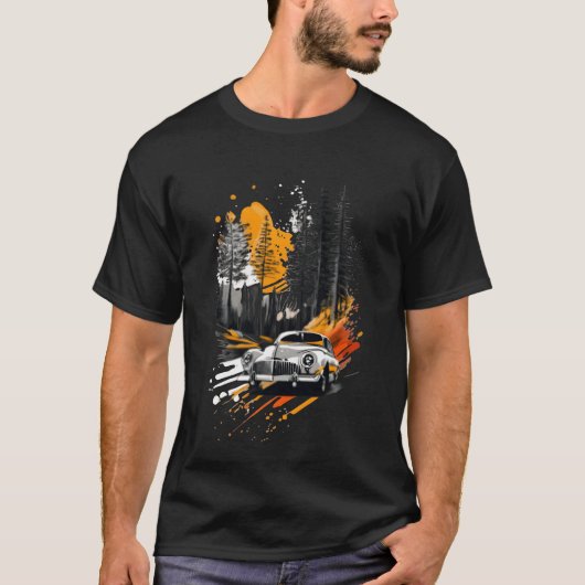 Zephyr car 1950 driving through a forest boy funny T-Shirt (Vorderseite)