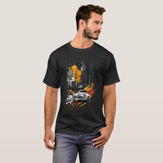 Zephyr car 1950 driving through a forest boy funny T-Shirt (Vorne ganz)