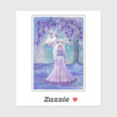 Zephyr Einhorn- und Märchenkunst von Renee Lavoie Aufkleber (Blatt)